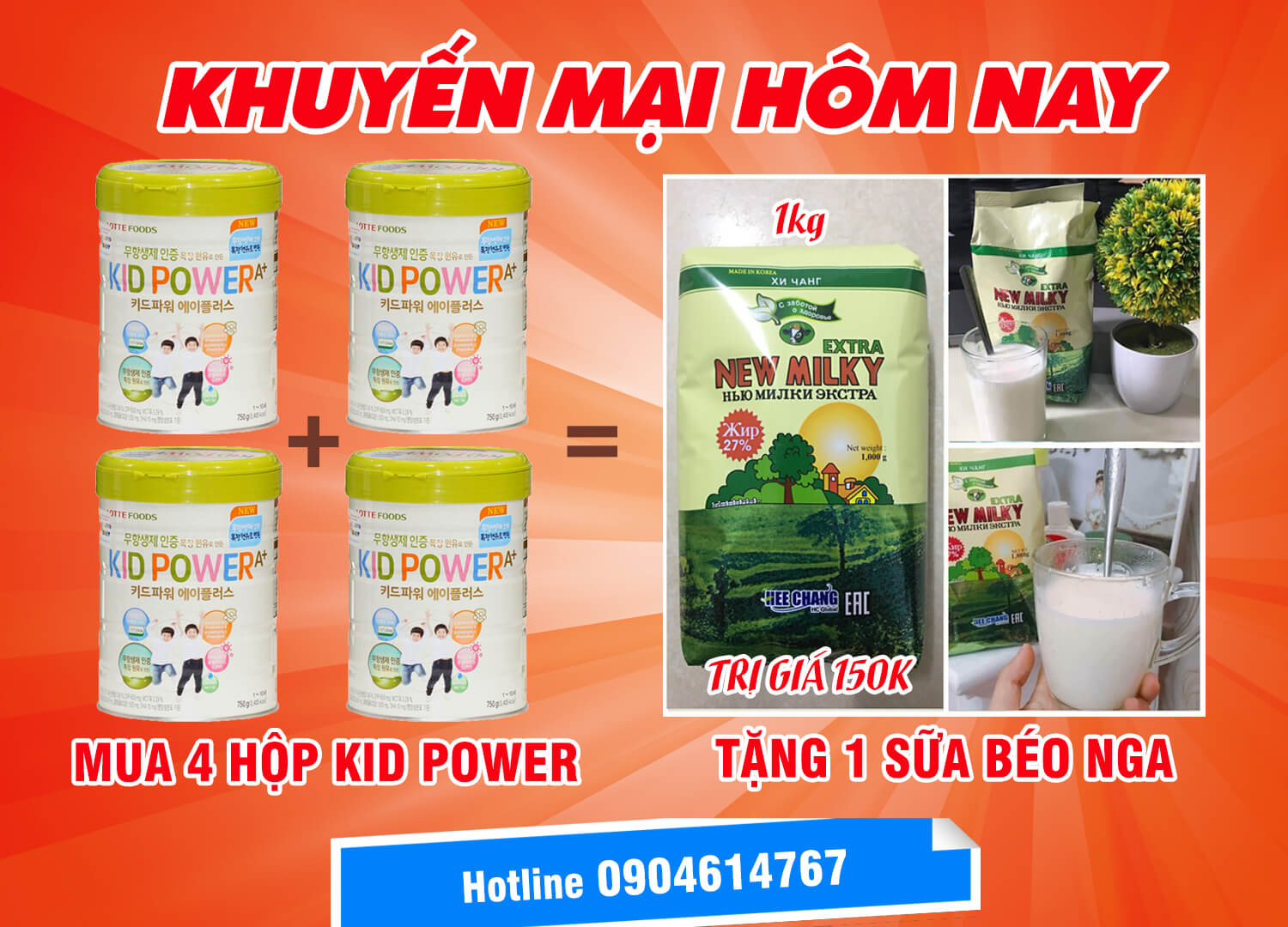 Mua sữa kid power tặng sữa béo nga